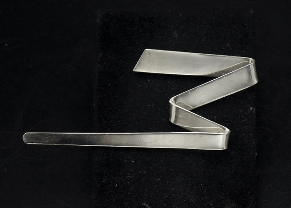 Vintage Handmade Zigzag Sterling Silver Brooch