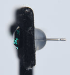 10k White Gold Dark Green Crystal Stud Earrings