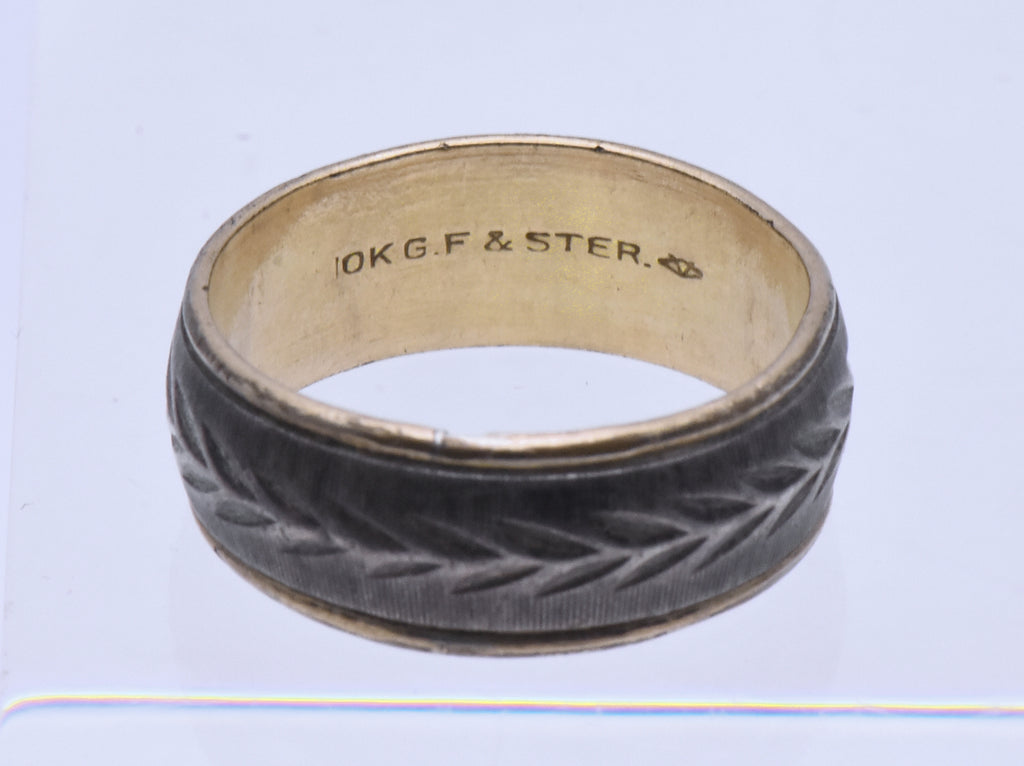 Vargas - Vintage 10K Gold Filled and Sterling Band - Size 8.5