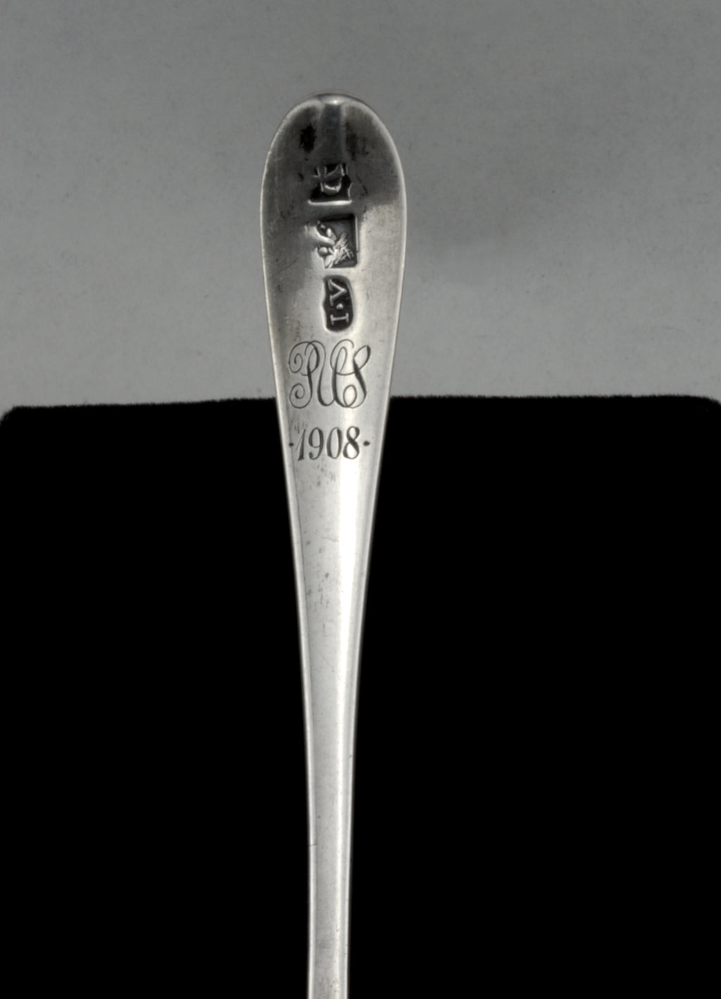 Antique John Vernon 18th Century American Silver Handmade Spoon