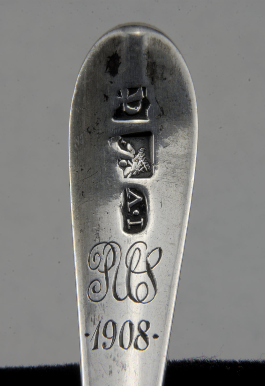 Antique John Vernon 18th Century American Silver Handmade Spoon