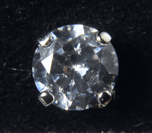 14k White Gold Cubic Zirconia Stud Earrings