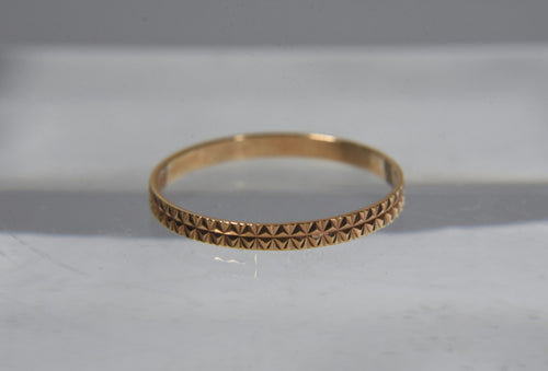 14k Rose Gold Italian Engraved Band Ring - Size 4