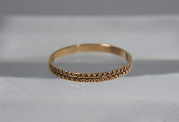 14k Rose Gold Engraved Band Ring - Size 4