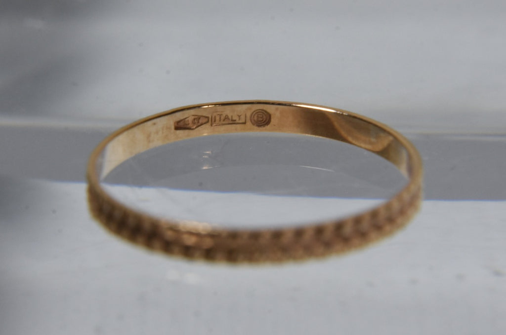 14k Rose Gold Italian Engraved Band Ring - Size 4