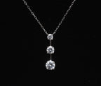 Ross-Simons - 14k White Gold Cubic Zirconia Drop Pendant Chain Necklace