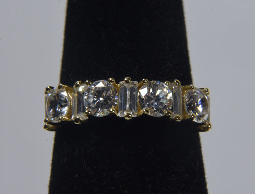 14k Yellow Gold Cubic Zirconia Ring - Size 5