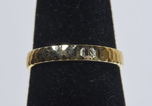 14k Yellow Gold Faceted Band Ring - Size 6