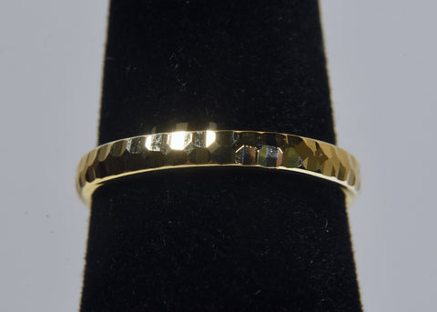 14k Yellow Gold Faceted Band Ring - Size 5.75
