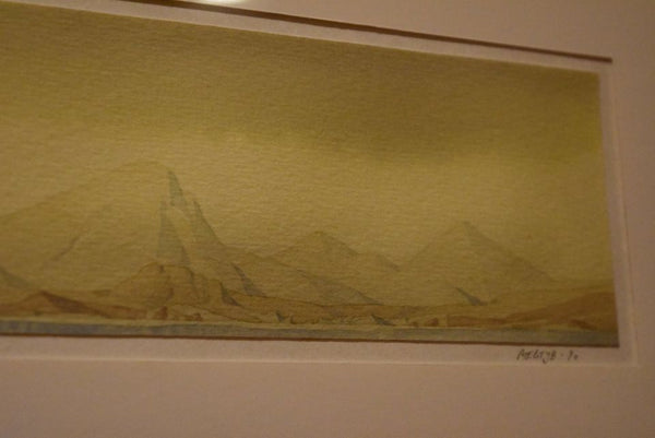 Sergei Meitov - Original Minimalist Watercolor Mountainscape