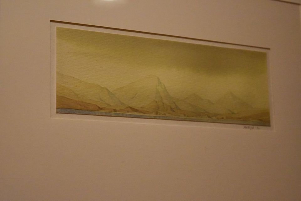 Sergei Meitov - Original Minimalist Watercolor Mountainscape
