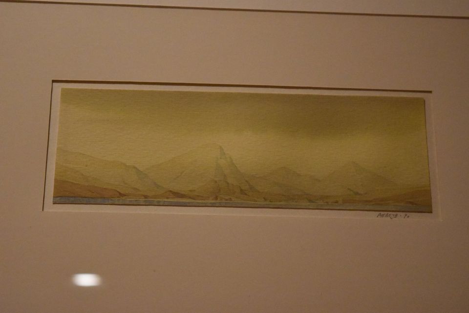 Sergei Meitov - Original Minimalist Watercolor Mountainscape