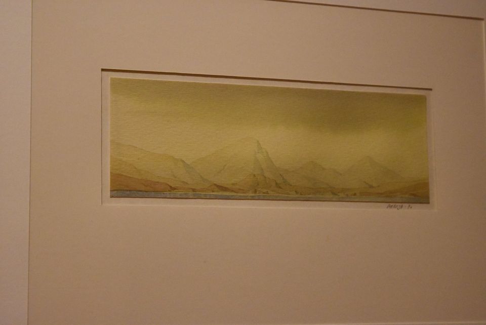 Sergei Meitov - Original Minimalist Watercolor Mountainscape