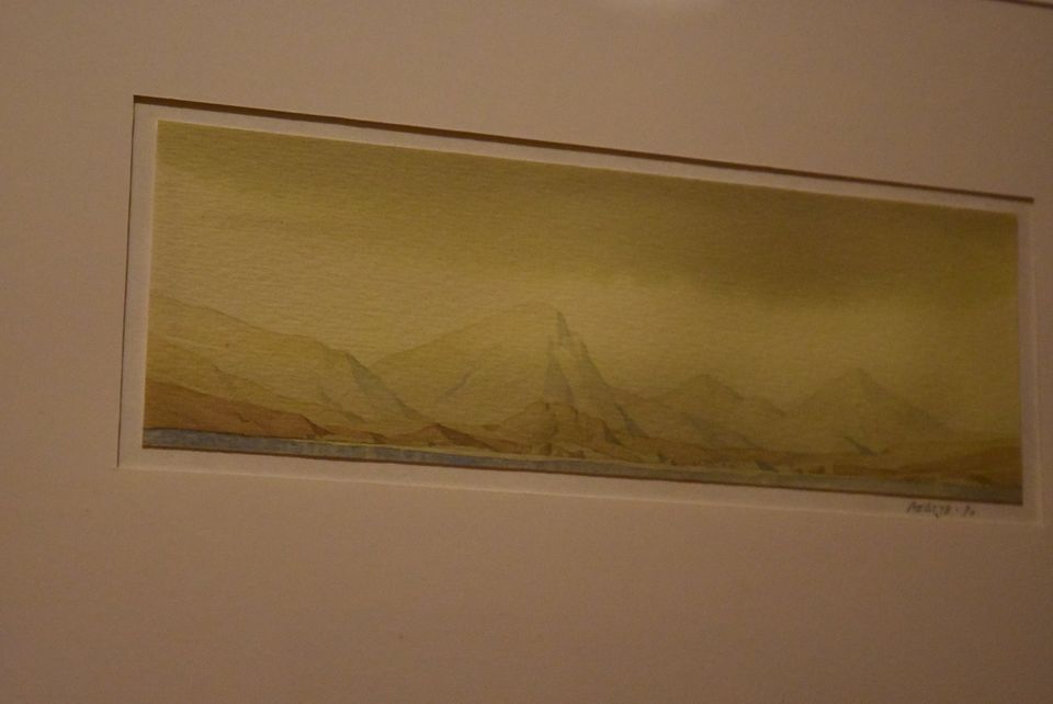 Sergei Meitov - Original Minimalist Watercolor Mountainscape