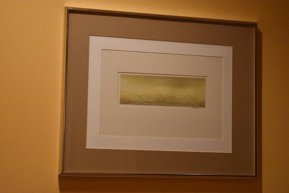Sergei Meitov - Original Minimalist Watercolor Mountainscape