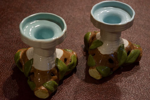 Secla - Vintage Fondeville Ceramic Candlestick Holders