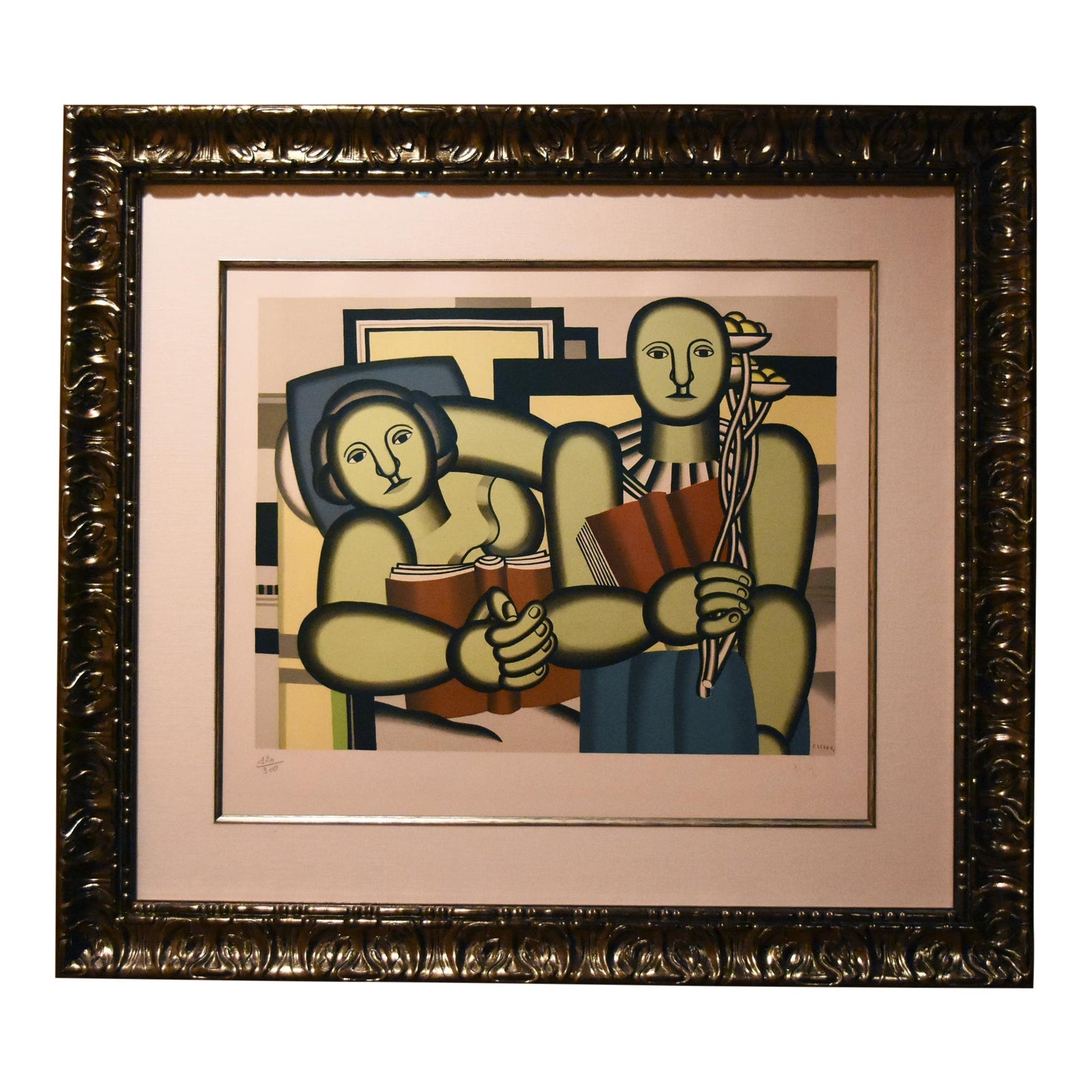 Fernand Leger - "La Lecture" Pochoir Lithograph Print #120/300 Signed and Stamped