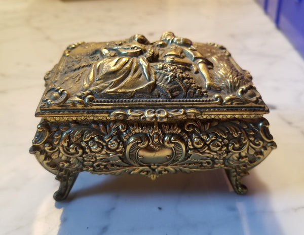 Brass Repousse Ornate Design Music Box