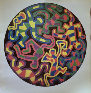 Keith Haring - "Monkey Puzzle, November 17, 1988" Vintage Unframed Poster
