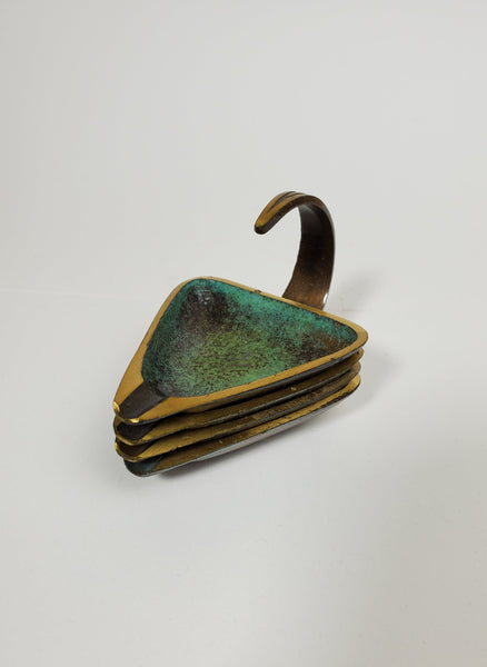 Oppenheim - Vintage Brass Ashtray Set