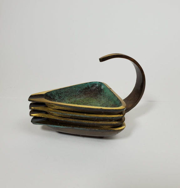Oppenheim - Vintage Brass Ashtray Set