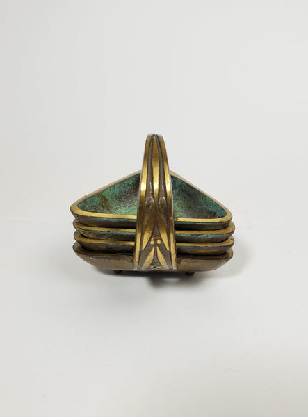 Oppenheim - Vintage Brass Ashtray Set