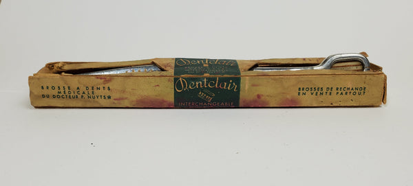 Dentclair - Vintage French Toothbrush in Box w/ 2 Replacement Brush Heads