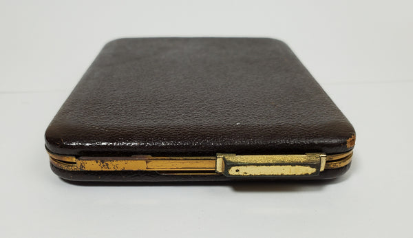Rogers Lin-Bren - Vintage Leather and Gold Monogrammed Cigarette Case