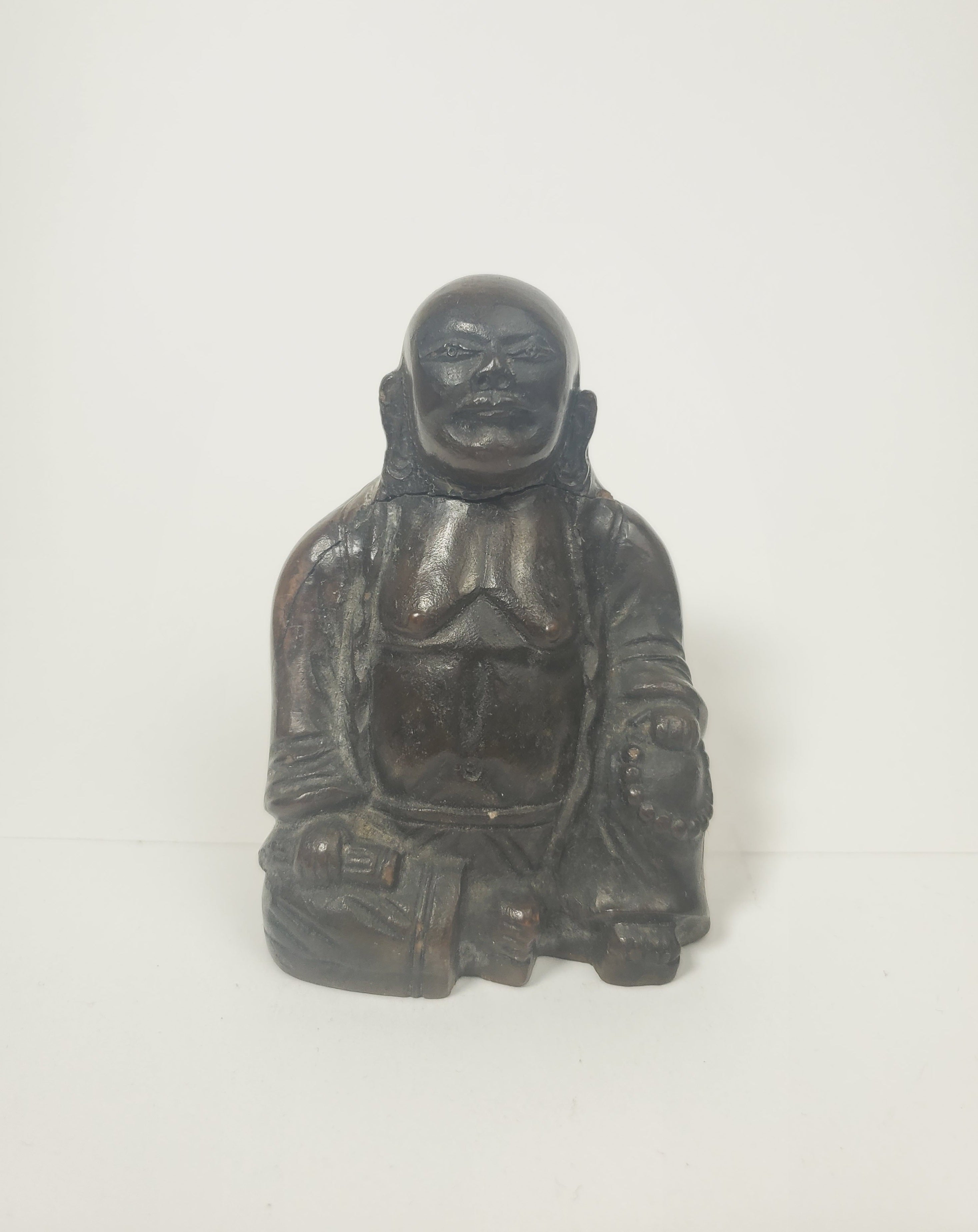 Vintage Primitive Carved Resin Buddha