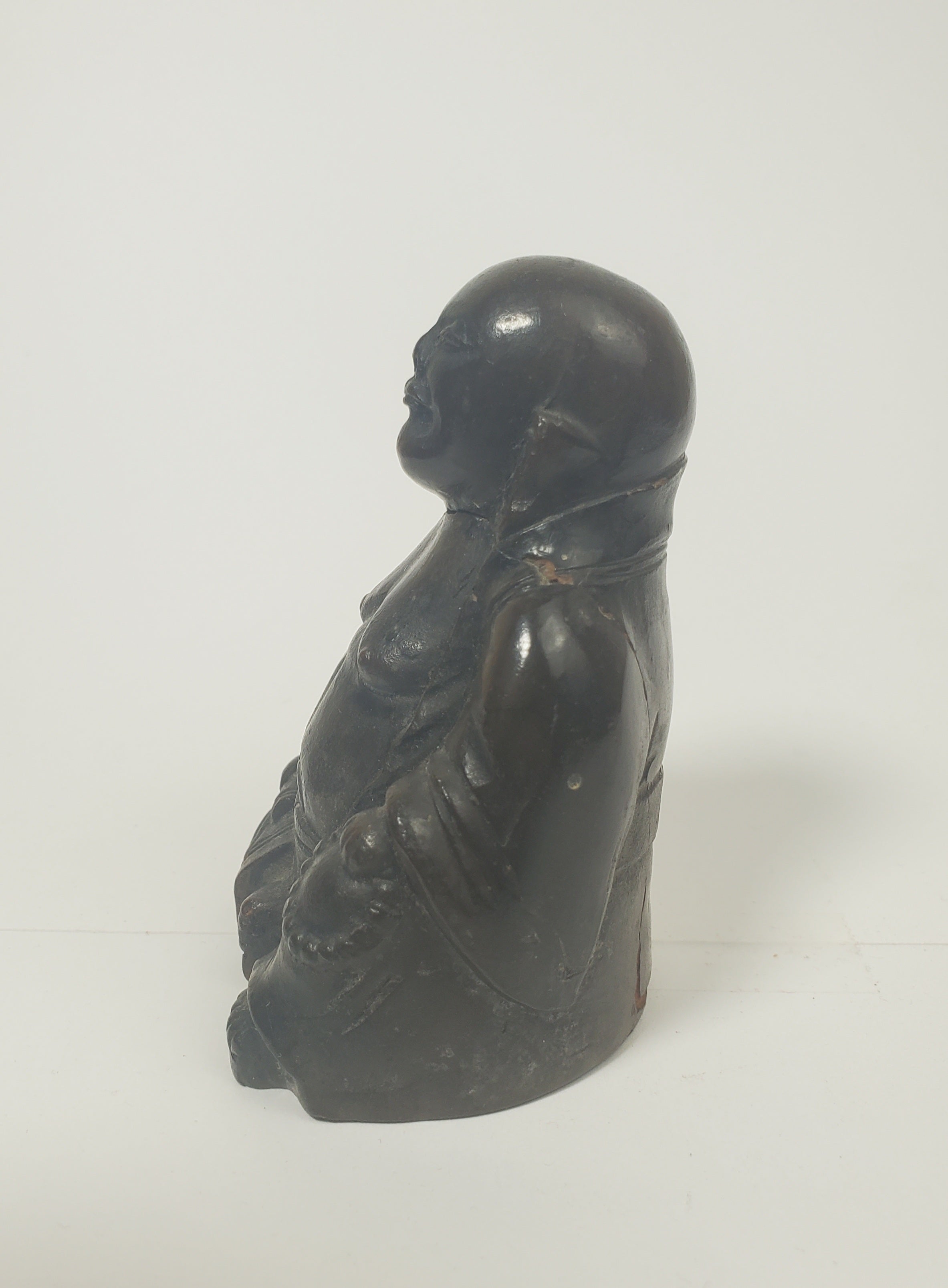 Vintage Primitive Carved Resin Buddha