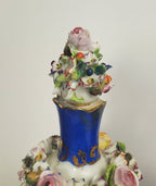 Jacob Petit - Antique Pair of Porcelain Flower Encrusted Scent Bottles With Stoppers