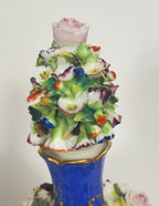 Jacob Petit - Antique Pair of Porcelain Flower Encrusted Scent Bottles With Stoppers