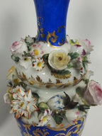 Jacob Petit - Antique Pair of Porcelain Flower Encrusted Scent Bottles With Stoppers