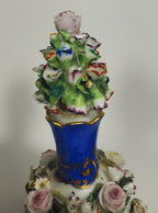 Jacob Petit - Antique Pair of Porcelain Flower Encrusted Scent Bottles With Stoppers