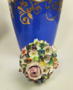 Jacob Petit - Antique Pair of Porcelain Flower Encrusted Scent Bottles With Stoppers