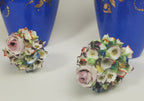 Jacob Petit - Antique Pair of Porcelain Flower Encrusted Scent Bottles With Stoppers