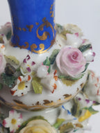 Jacob Petit - Antique Pair of Porcelain Flower Encrusted Scent Bottles With Stoppers