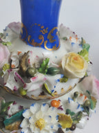 Jacob Petit - Antique Pair of Porcelain Flower Encrusted Scent Bottles With Stoppers