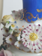 Jacob Petit - Antique Pair of Porcelain Flower Encrusted Scent Bottles With Stoppers