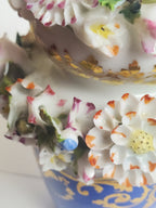 Jacob Petit - Antique Pair of Porcelain Flower Encrusted Scent Bottles With Stoppers