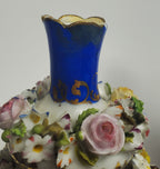 Jacob Petit - Antique Pair of Porcelain Flower Encrusted Scent Bottles With Stoppers