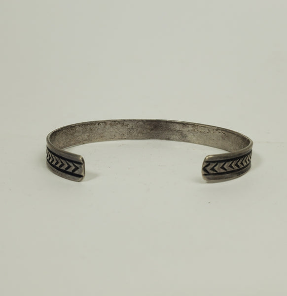 Vintage Engraved Design Silver Bangle Bracelet