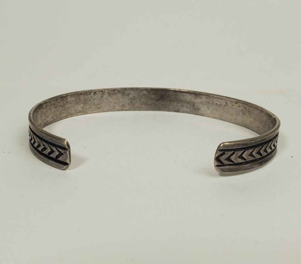 Vintage Engraved Design Silver Bangle Bracelet
