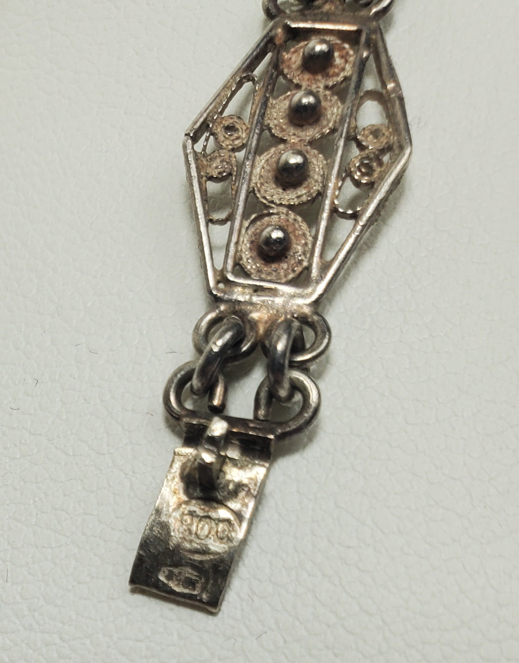 Vintage 800 Silver Filigree Link Bracelet