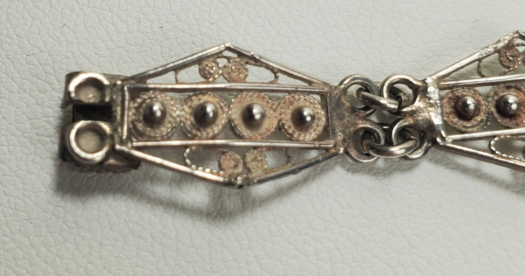 Vintage 800 Silver Filigree Link Bracelet