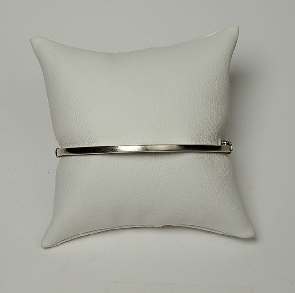 Vintage Sterling Silver Hinged Bangled w Clear Stones and Marcasite