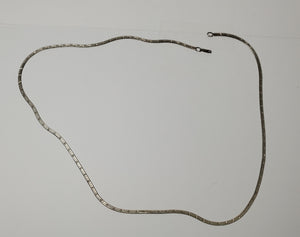 Vintage Italian Sterling Silver Special Herringbone Link Necklace