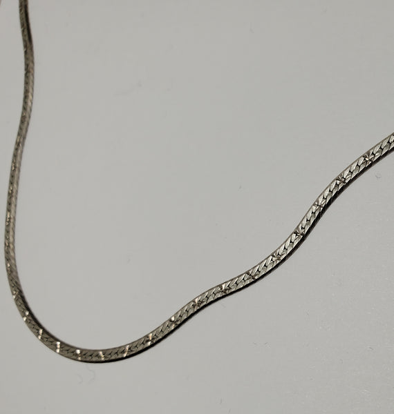 Vintage Italian Sterling Silver Special Herringbone Link Necklace