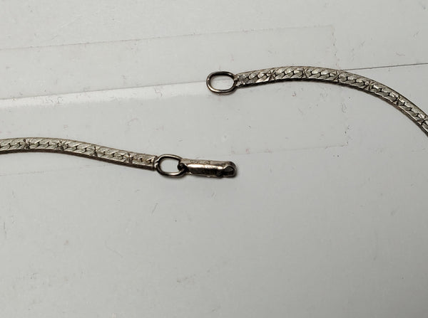 Vintage Italian Sterling Silver Special Herringbone Link Necklace