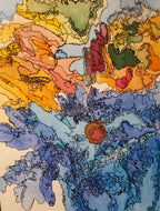 Samsara Shmee - Framed Original Ink and Watercolor Abstract Painting